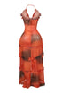 Call Me Maybe Mesh Ruffle Maxi Dress